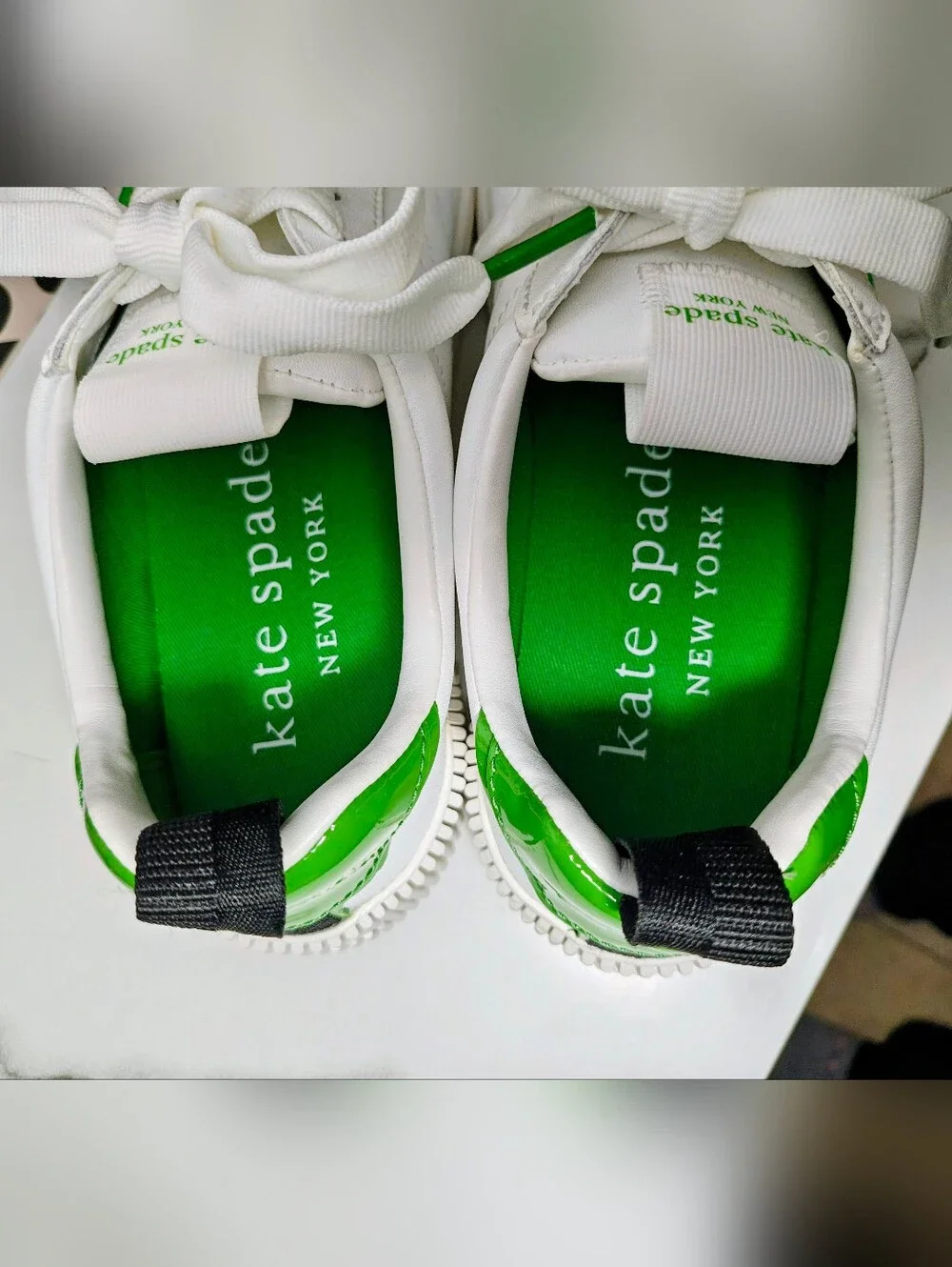 Kate Spade Kids White & Green Low-Top Sneakers